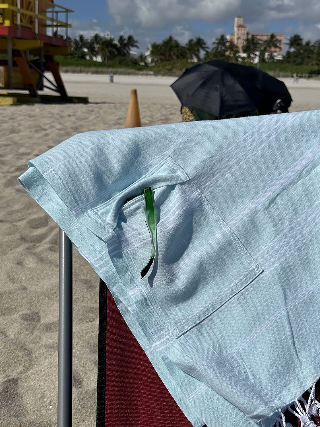 AYSESA Turkish Beach Towel 109 w/ Pocket (Made in Turkey)