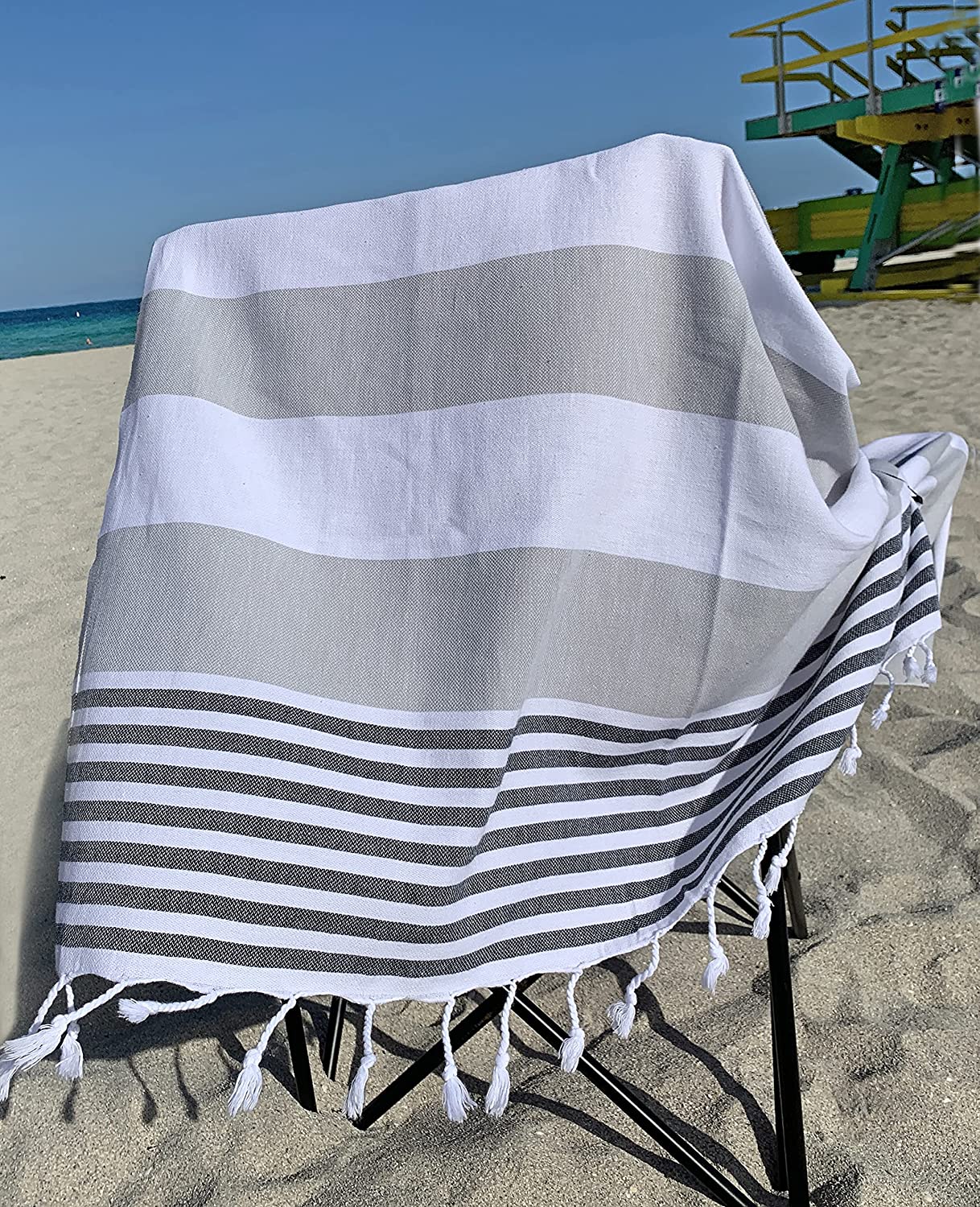 AYSESA Turkish Beach Towel 107 w/ Pocket (Made in Turkey) – Aysesa